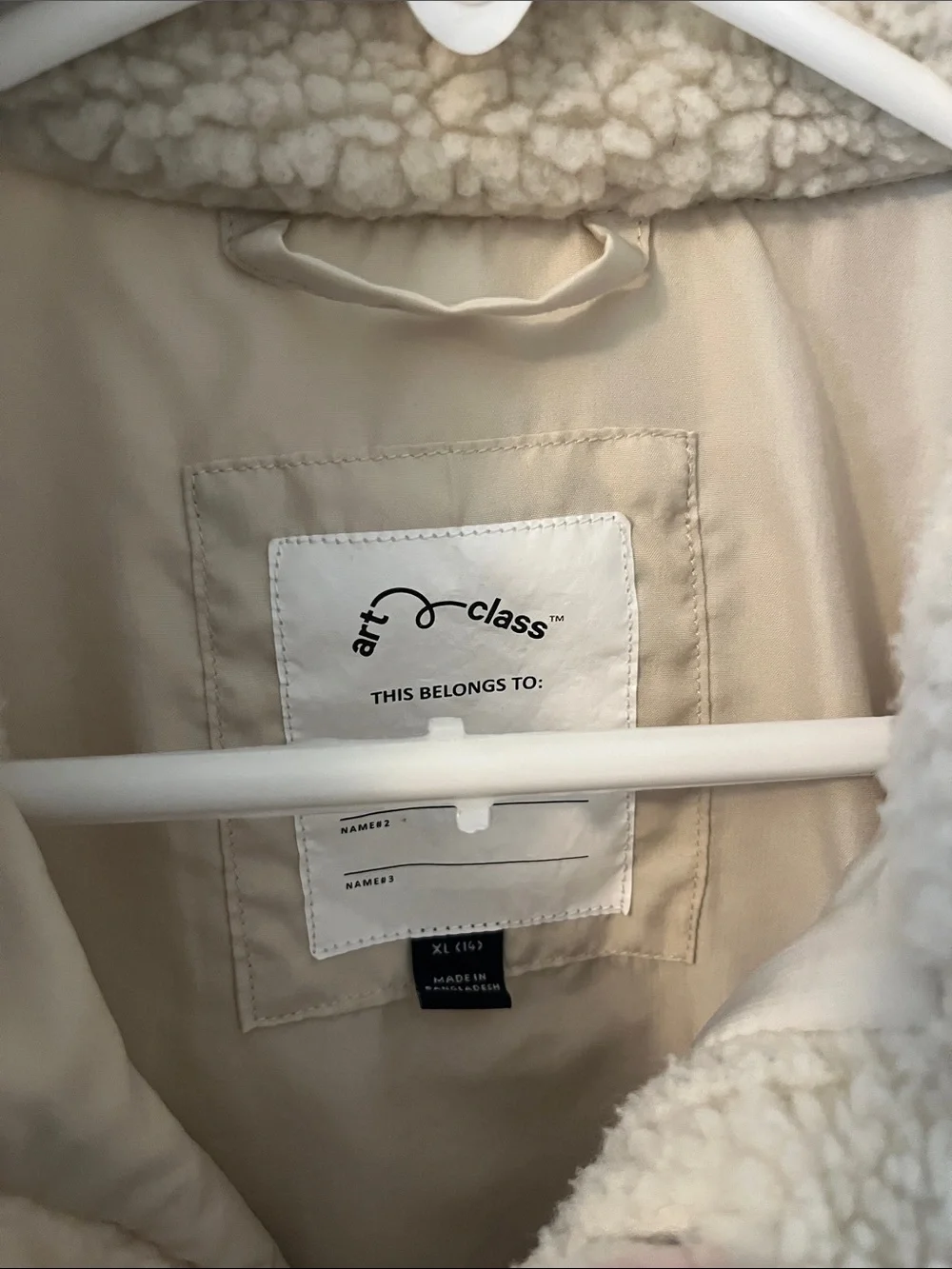 art class Cream Sherpa Jacket for Kids